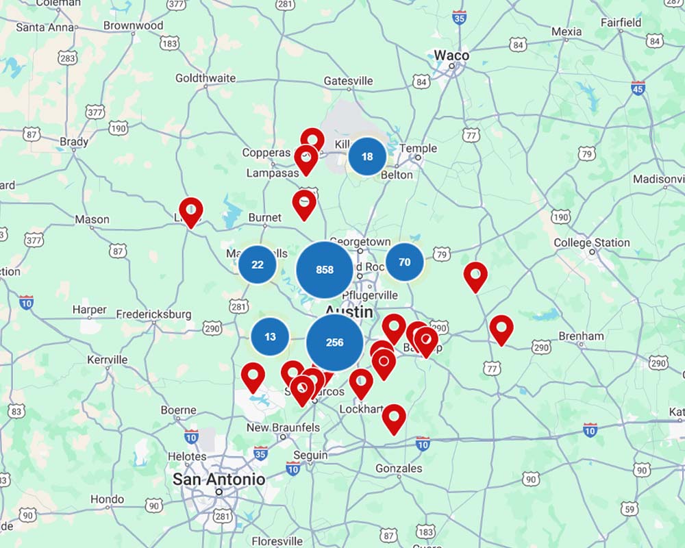 Austin,TX map